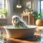Oiseau qui prend son bain