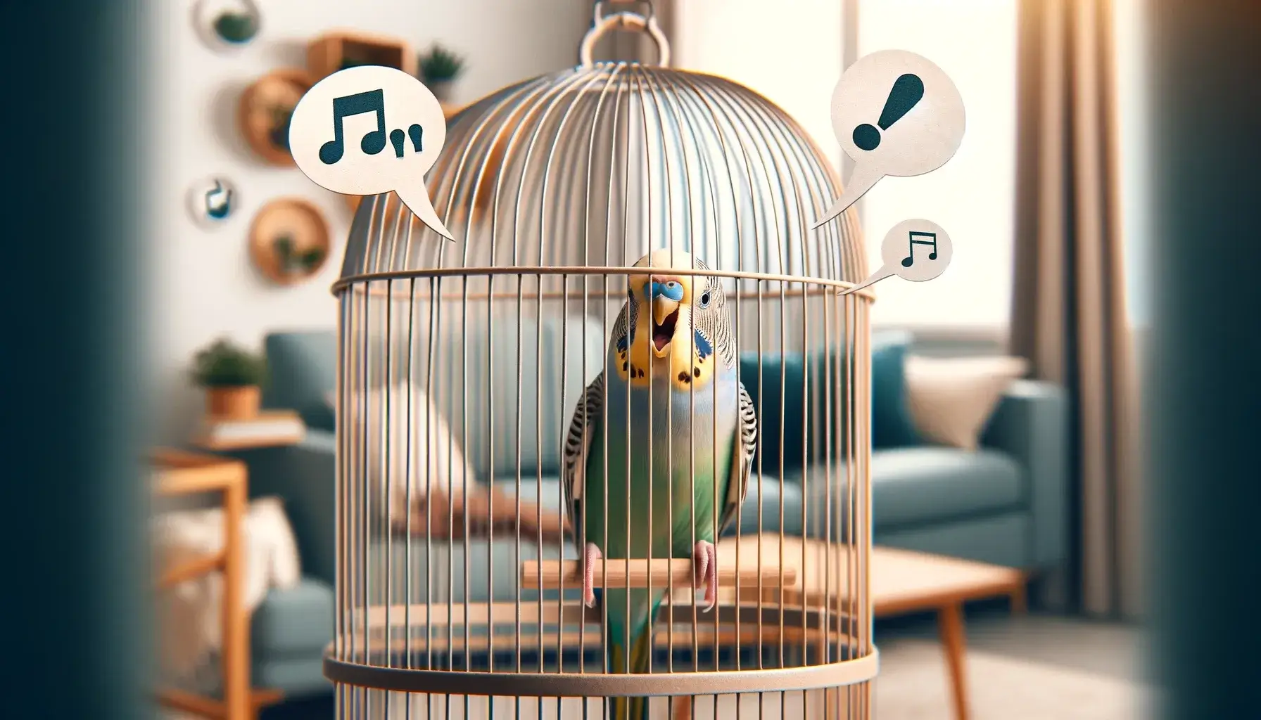 Cri d'un oiseau en cage