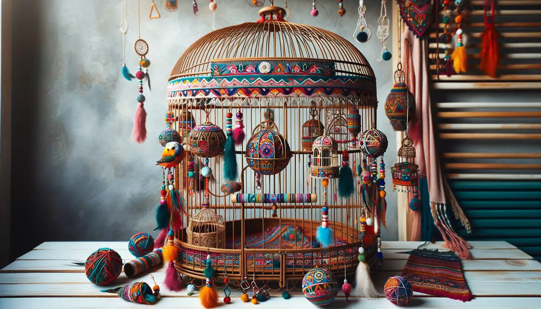 Décoration d'une cage oiseaux