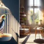 Emplacement d'une cage oiseau