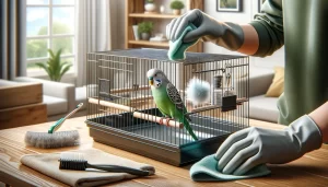 Nettoyage d'une cage oiseau