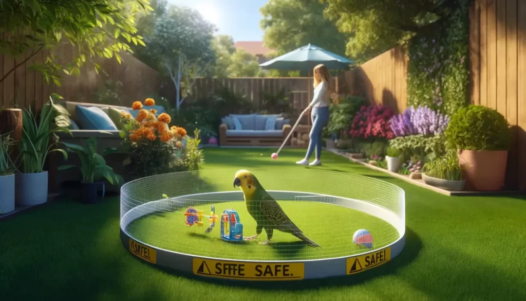 Oiseau qui joue en toute sécurité