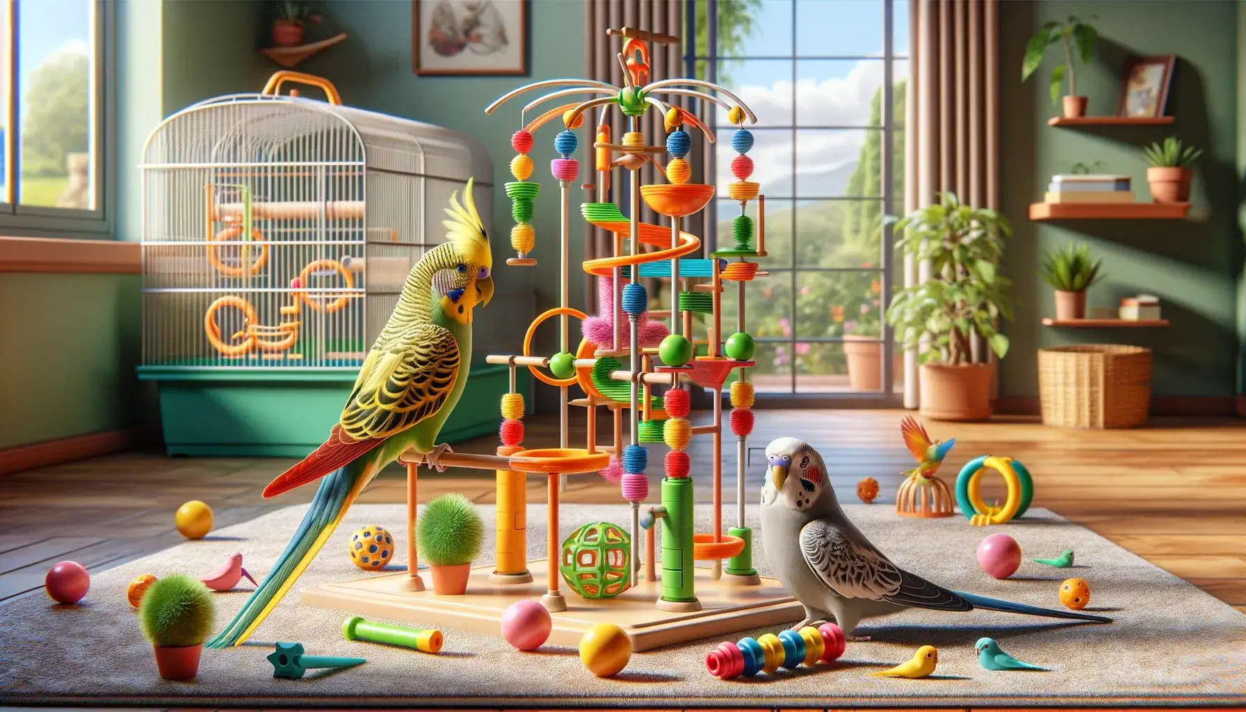 Jouets pour oiseaux en cage