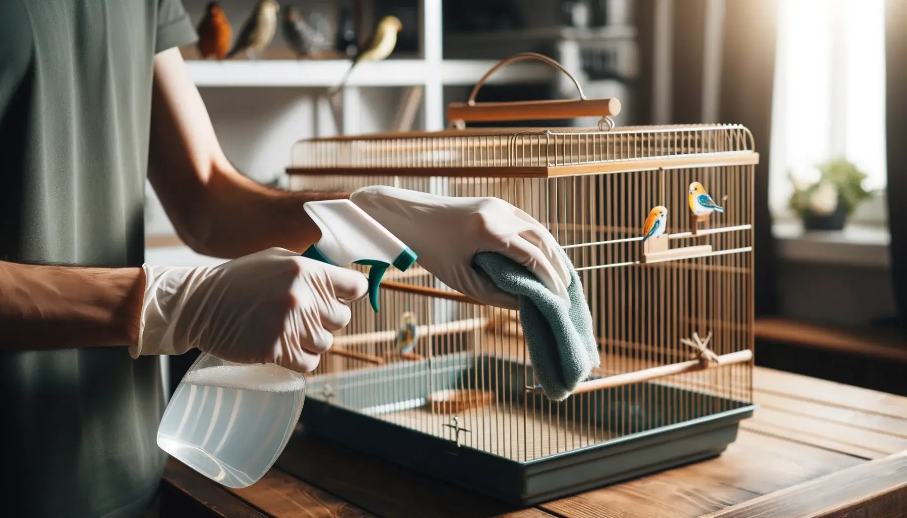 Nettoyage d'une cage oiseau