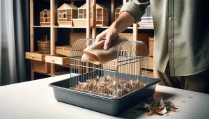 Cage en cours de nettoyage
