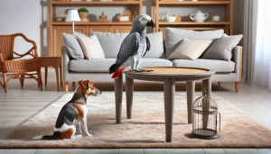 Cohabitation oiseau et chien
