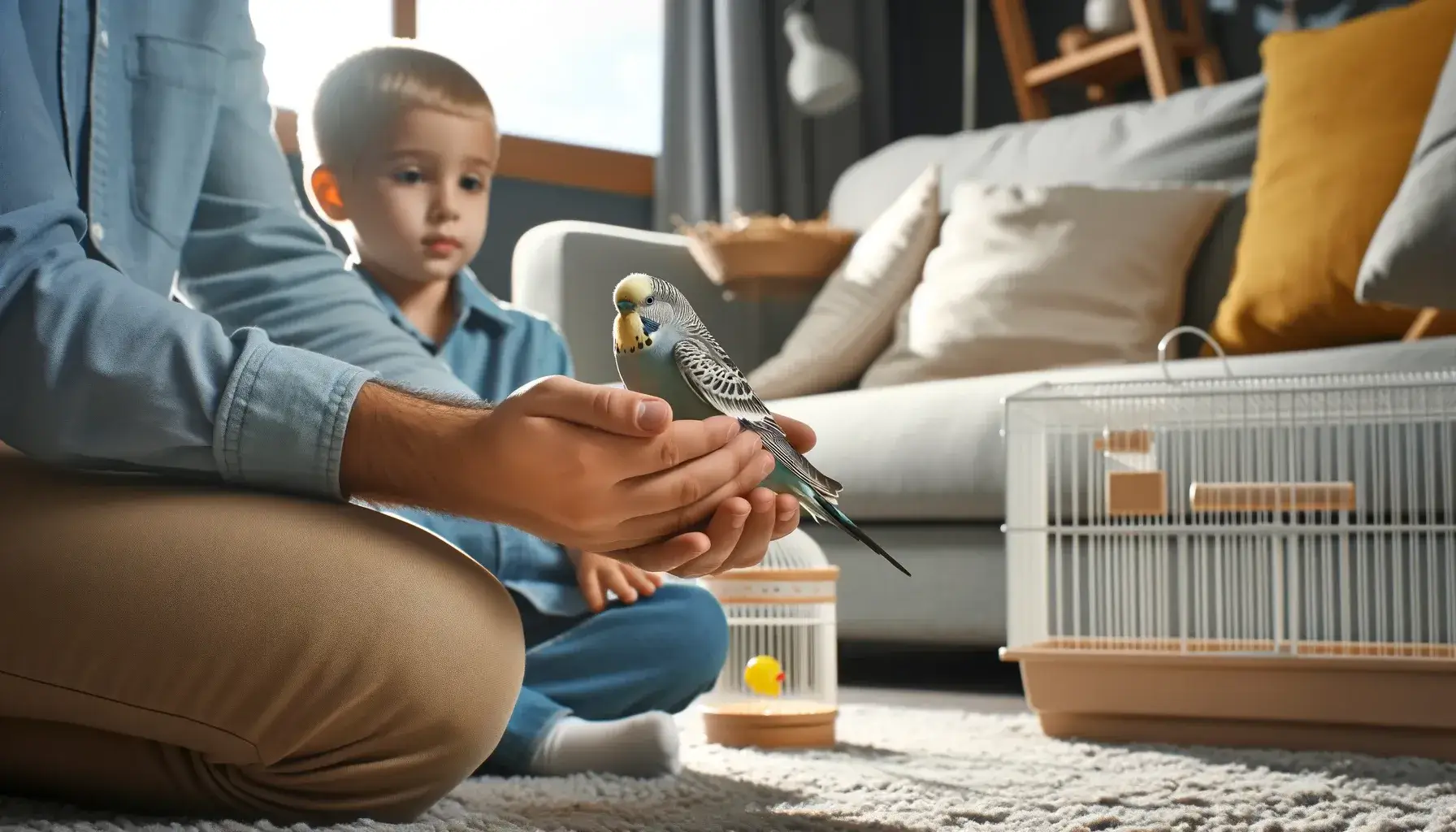 Oiseau avec un enfant