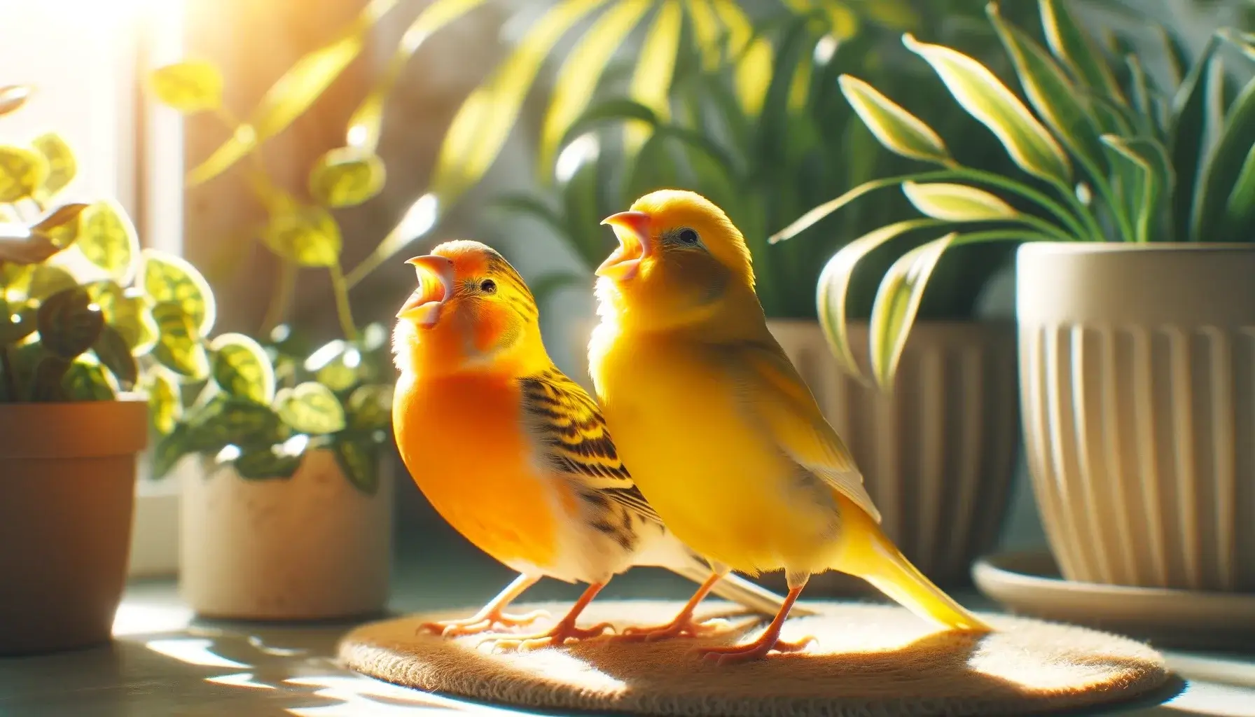 Oiseaux heureux qui chantent