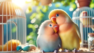 Couple d'oiseaux heureux
