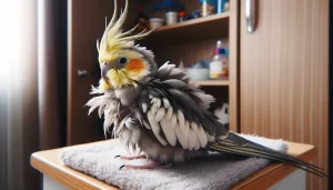 Photo d'un oiseau malade