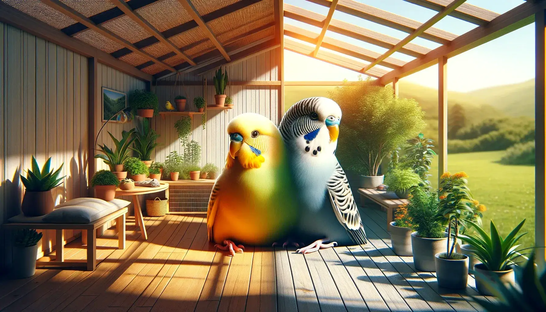 Oiseaux et soleil