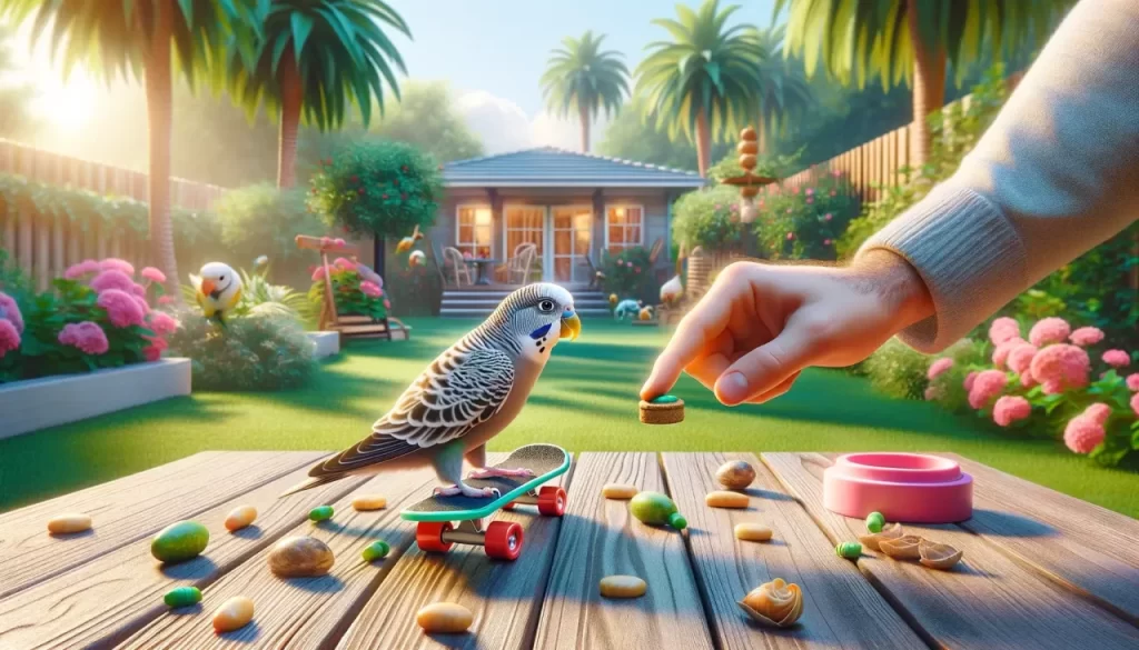 Oiseau qui apprend des tours